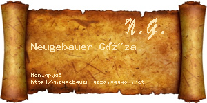 Neugebauer Géza névjegykártya